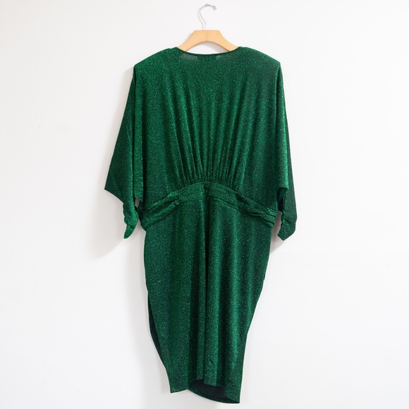 Eloquii Lurex Shimmer Dress in Green - Picture 6 of 10